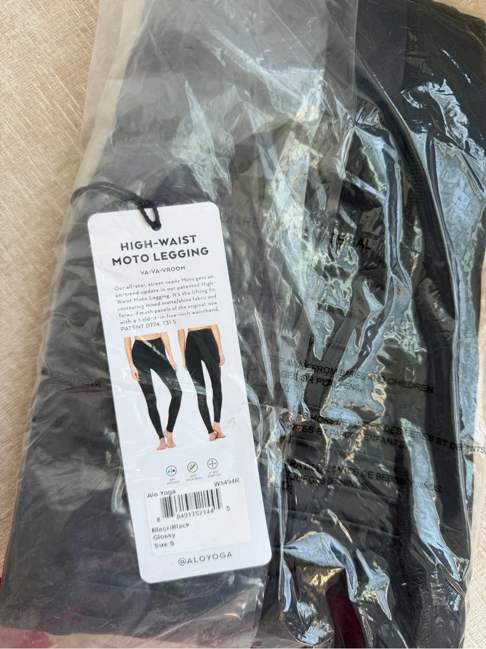 ALO Brand New Yoga High-Waist Moto Legging in Black Size Small